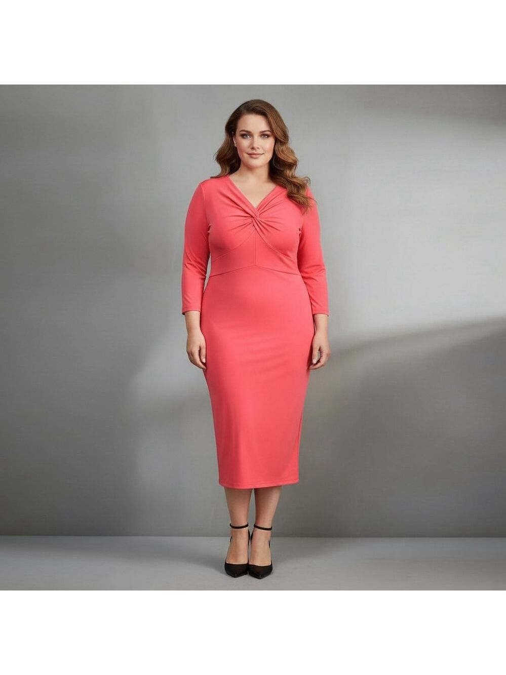 Lane Bryant Pink Ribbed Knit Bodycon Midi Dress Size 18/20 NWT